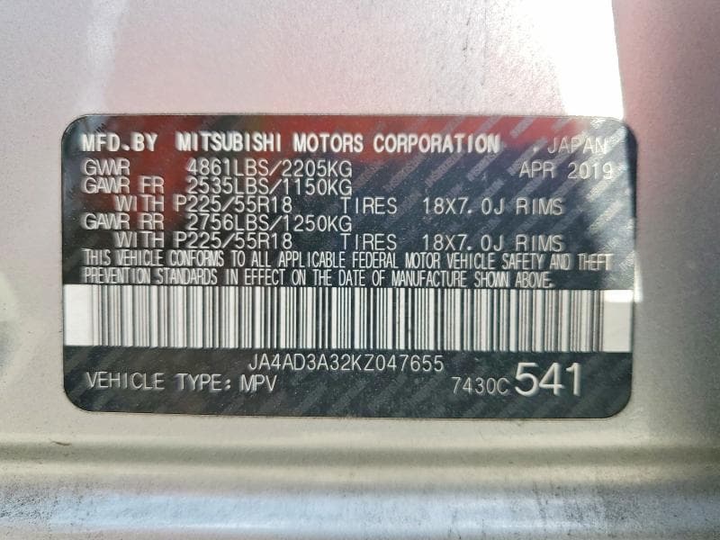 2019 MITSUBISHI OUTLANDER LS 13