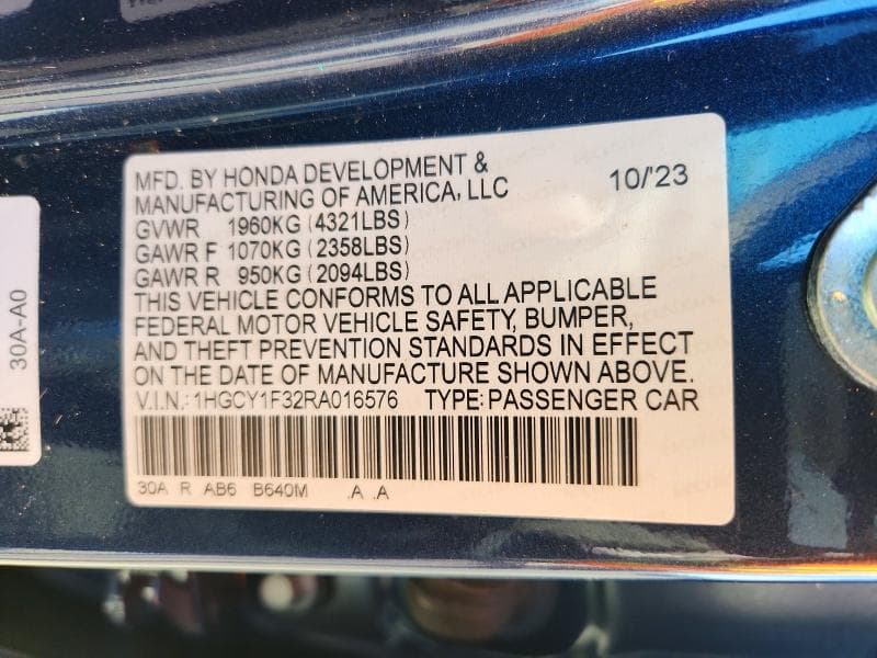 2024 HONDA ACCORD EX 12