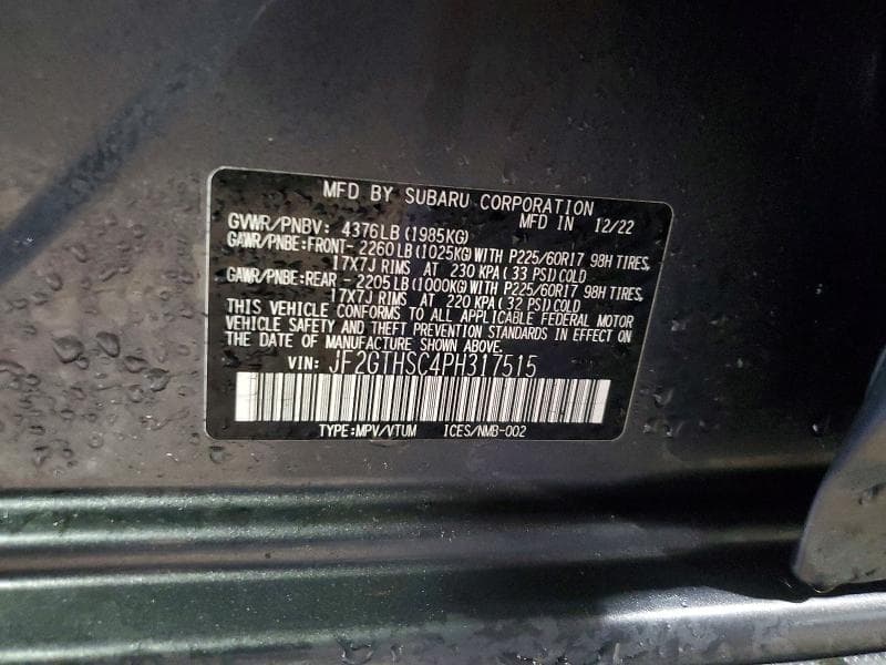2023 SUBARU CROSSTREK SPORT 12