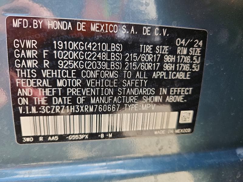 2024 HONDA HR-V LX LX 13