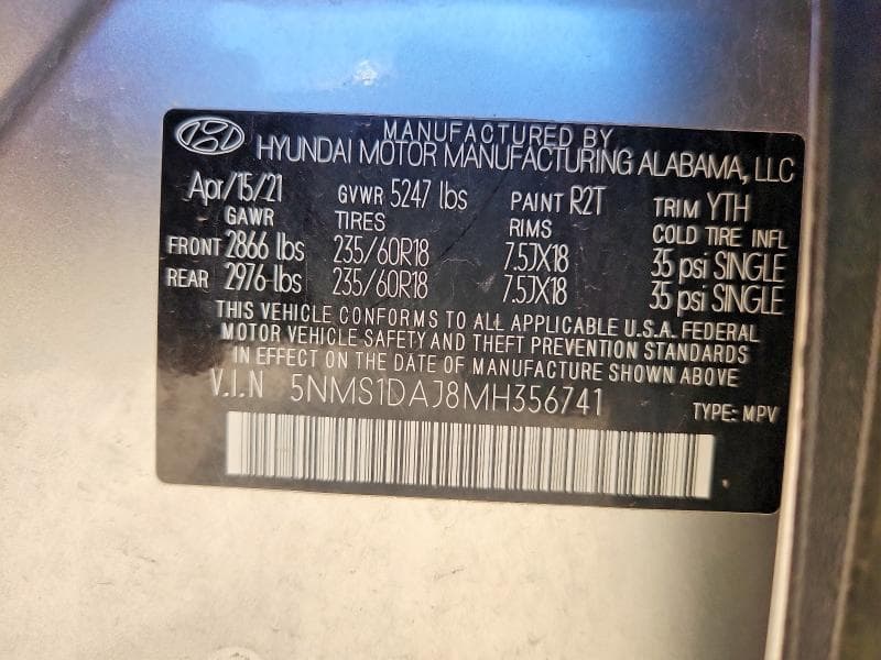 2021 HYUNDAI SANTA FE SE 12
