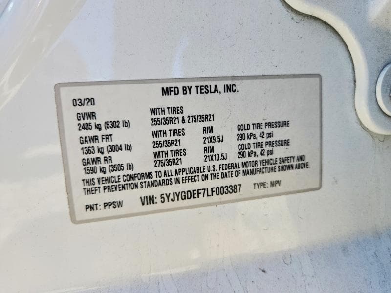 2020 TESLA MODEL Y 13
