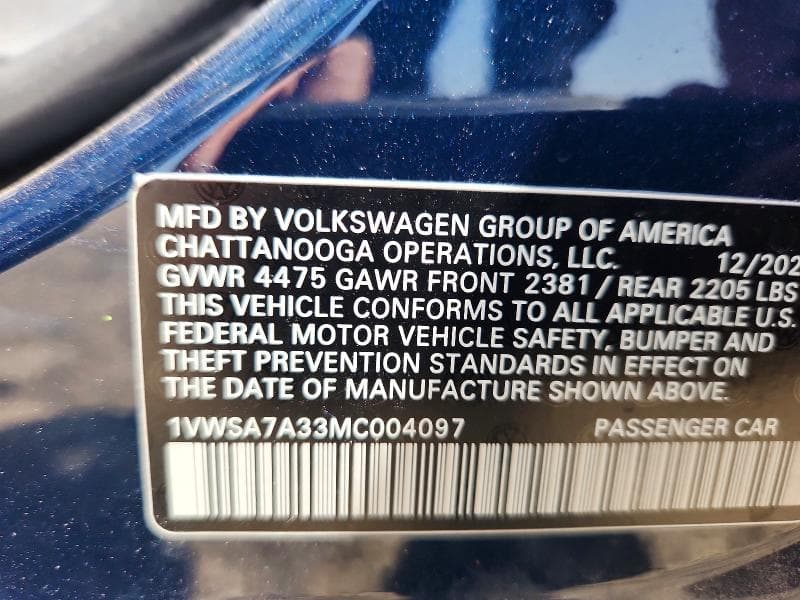 2021 VOLKSWAGEN PASSAT SE SE 12