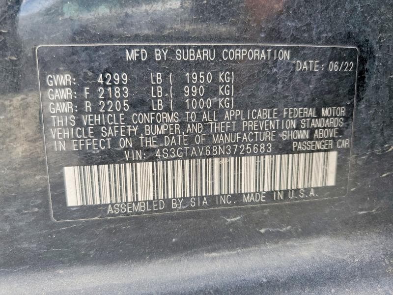 2022 SUBARU IMPREZA PREMIUM 12