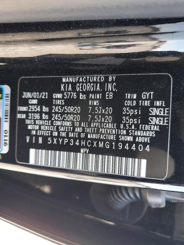 2021 KIA TELLURIDE EX 12