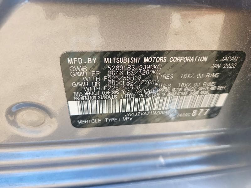 2022 MITSUBISHI OUTLANDER SEL 12