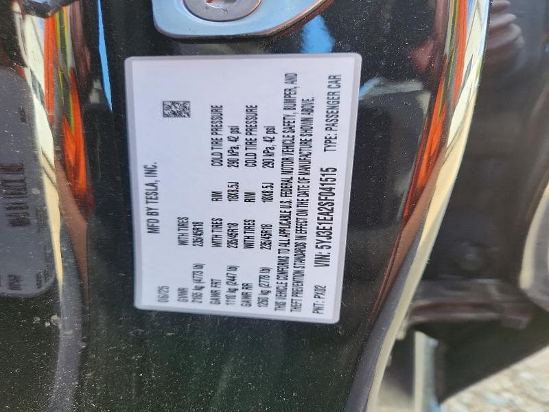 2025 TESLA MODEL 3 12