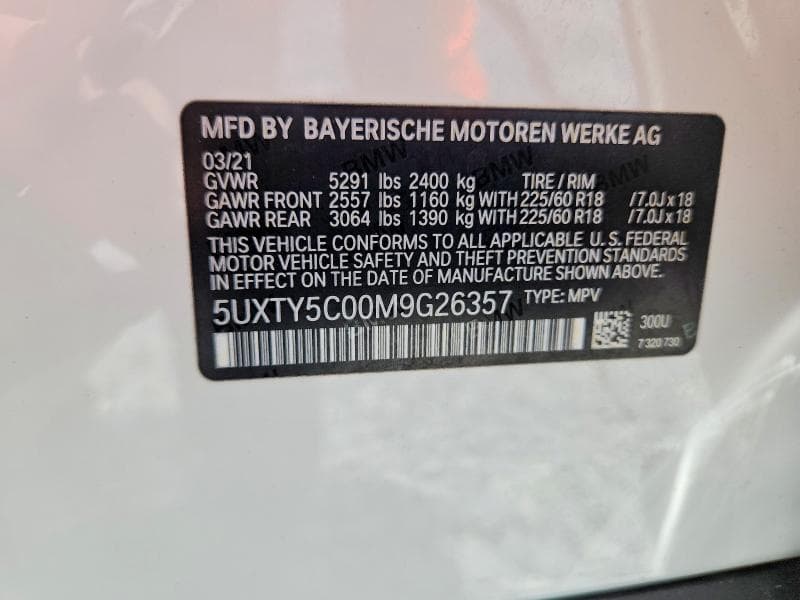 2021 BMW X3 XDRIVE30I 12