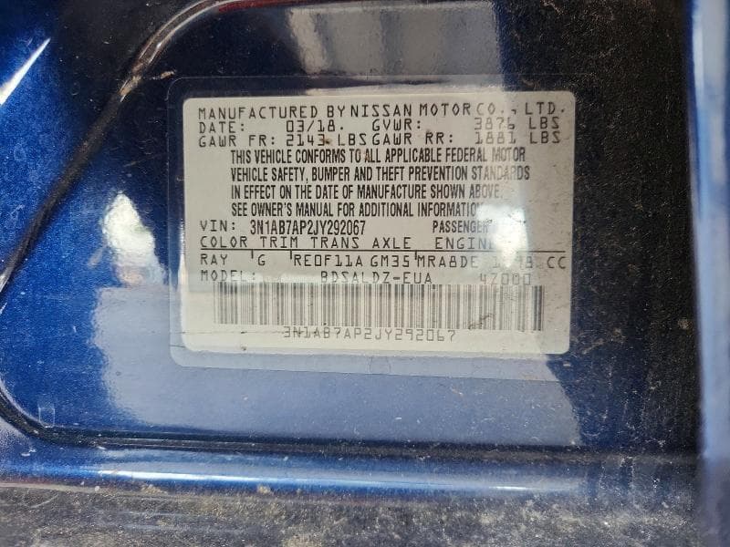2018 NISSAN SENTRA SV 13