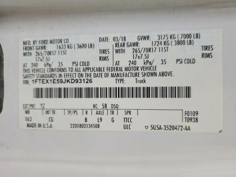 2018 FORD F150 SUPER CAB SUPER CAB 13