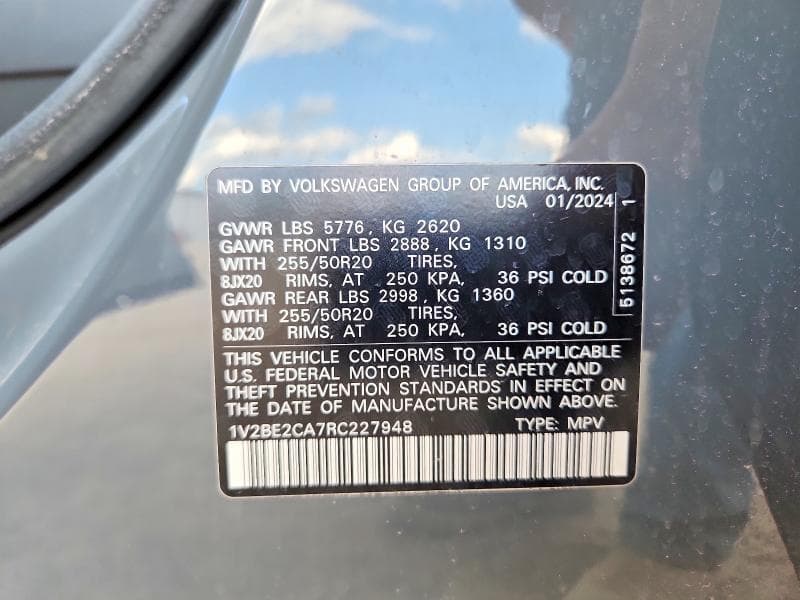 2024 VOLKSWAGEN ATLAS CROSS SPORT SEL 13