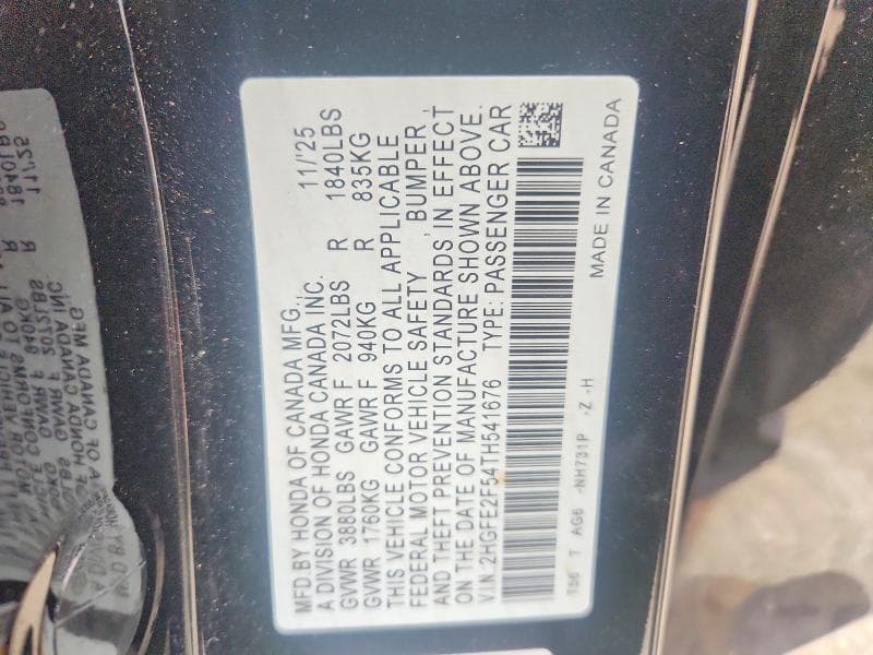 2026 HONDA CIVIC SPORT 12
