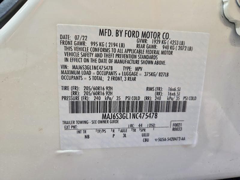 2022 FORD ECOSPORT SE 14