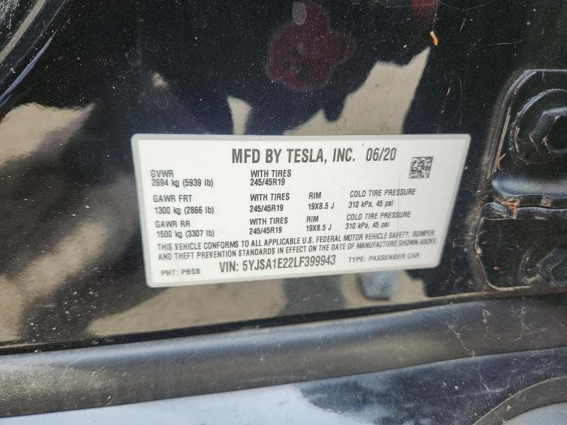 2020 TESLA MODEL S 12