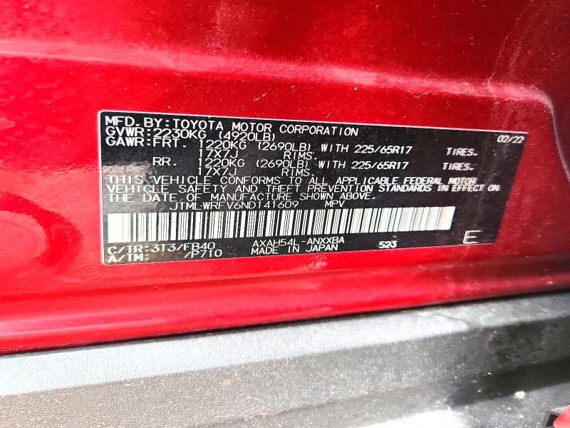 2022 TOYOTA RAV4 LE 14