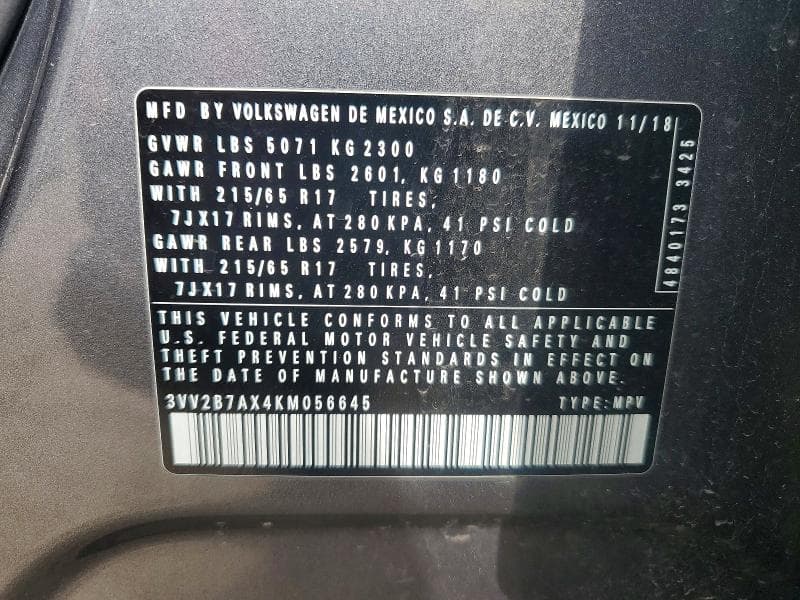2019 VOLKSWAGEN TIGUAN SE SE 13