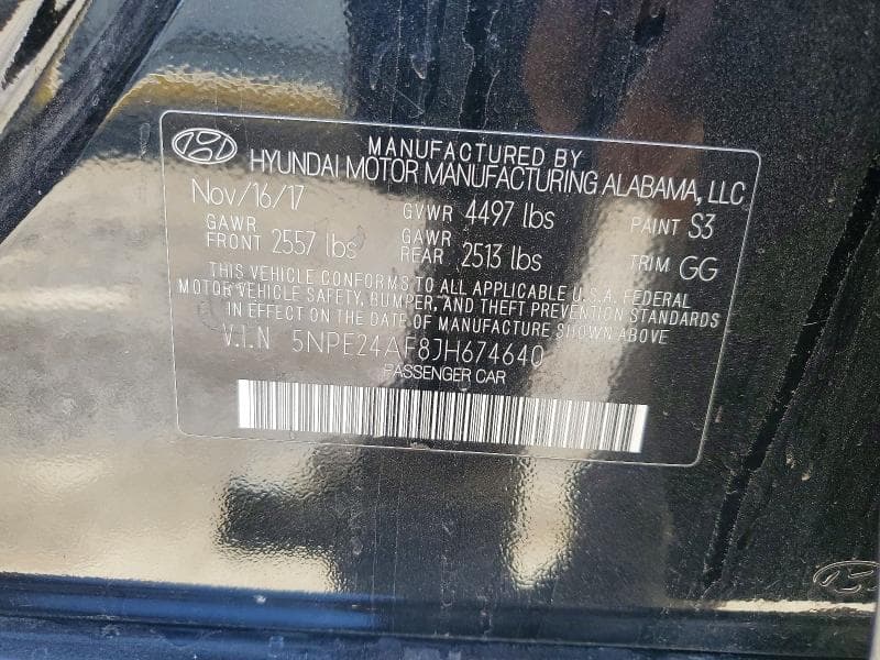 2018 HYUNDAI SONATA SE 12