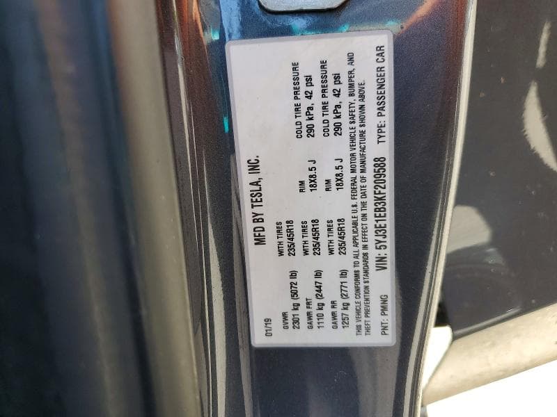 2019 TESLA MODEL 3 12