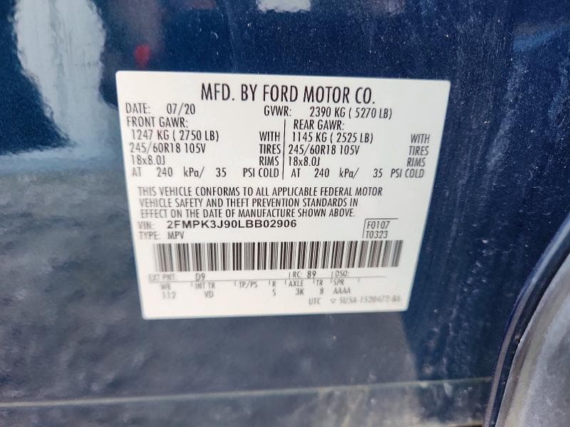 2020 FORD EDGE SEL 12
