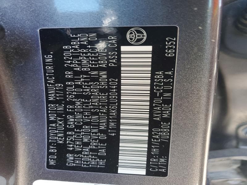 2020 TOYOTA CAMRY SE SE 12