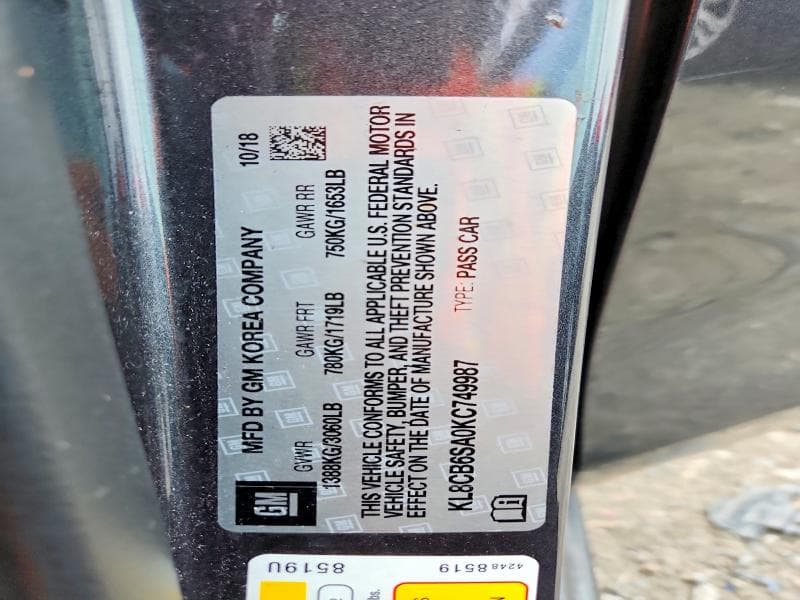 2019 CHEVROLET SPARK LS 12