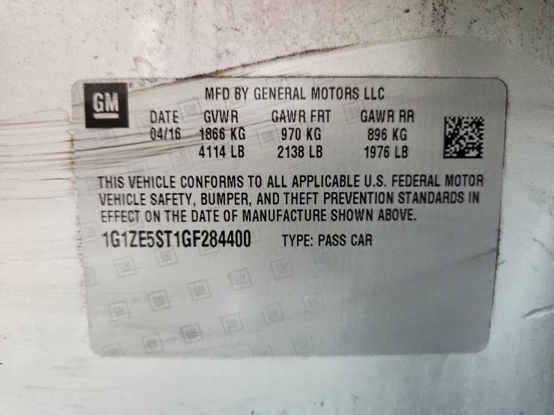 2016 CHEVROLET MALIBU LT 12