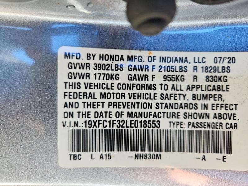 2020 HONDA CIVIC EX EX 12