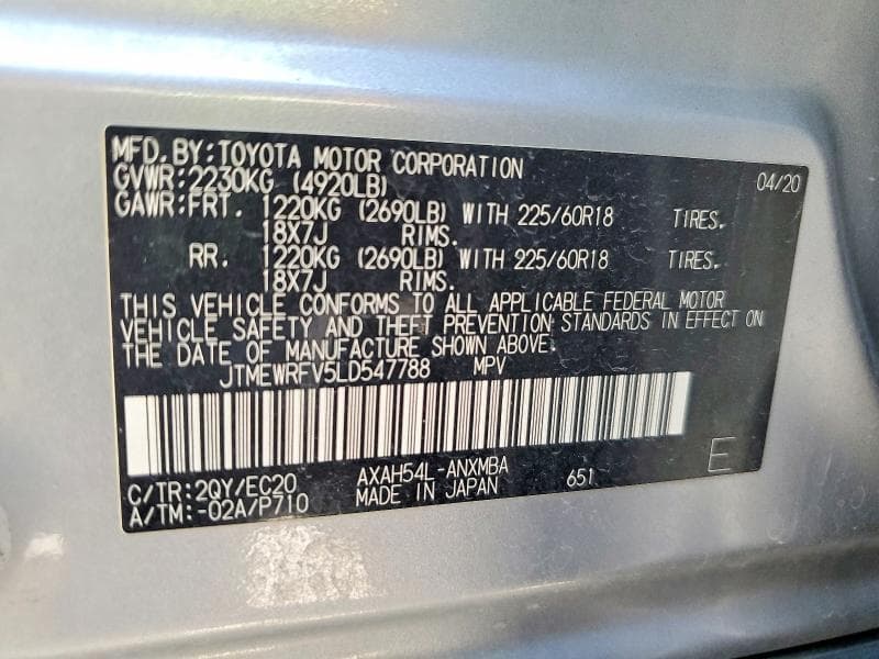 2020 TOYOTA RAV4 XSE 13