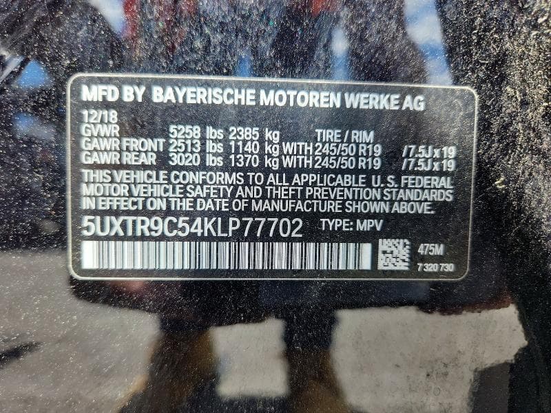2019 BMW X3 XDRIVE30I XDRIVE30I 13