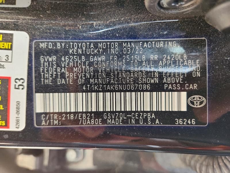 2022 TOYOTA CAMRY TRD 13