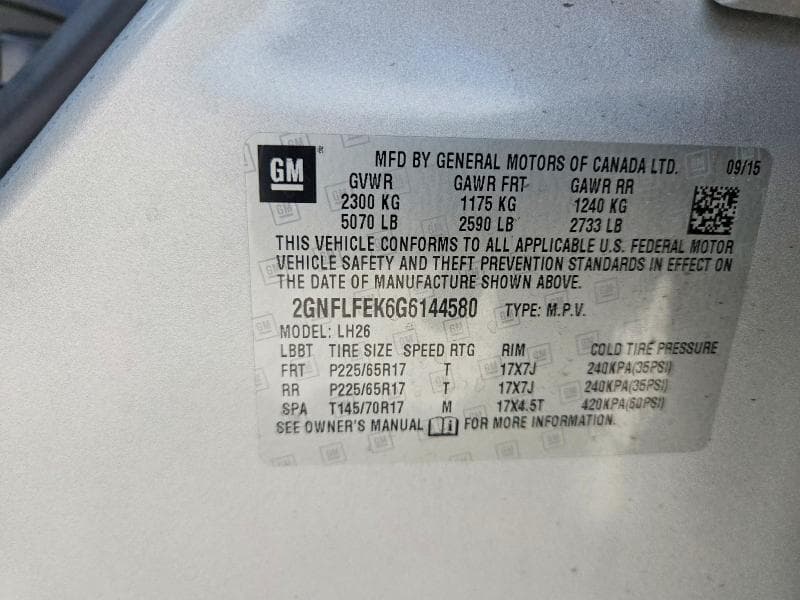2016 CHEVROLET EQUINOX LT 12