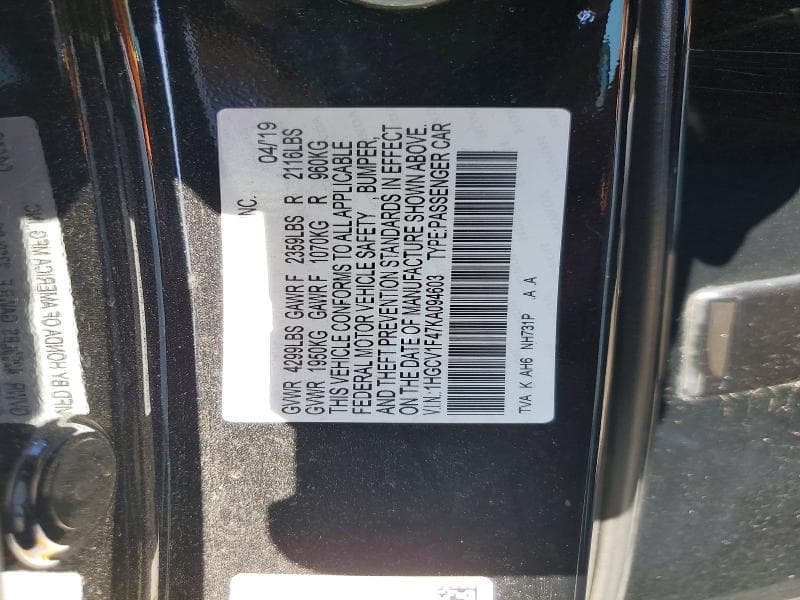 2019 HONDA ACCORD EX EX 12