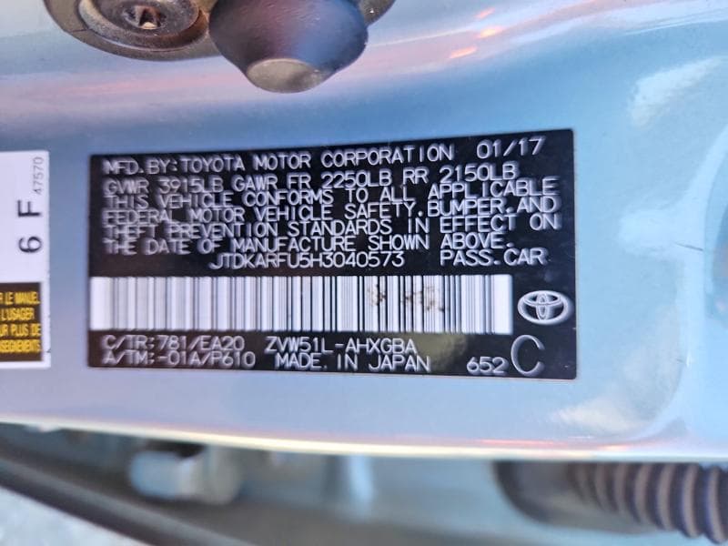 2017 TOYOTA PRIUS FOUR FOUR 13