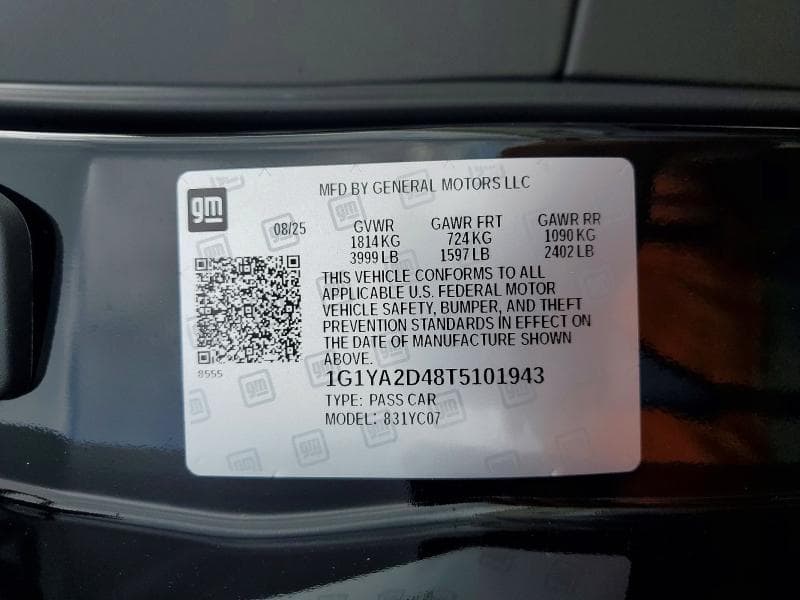 2026 CHEVROLET CORVETTE STINGRAY 1LT 12
