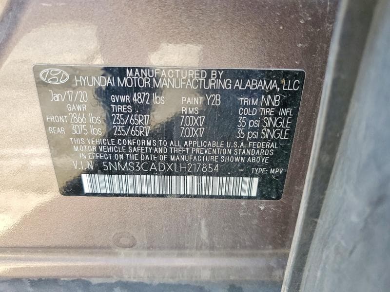 2020 HYUNDAI SANTA FE SEL SEL 13