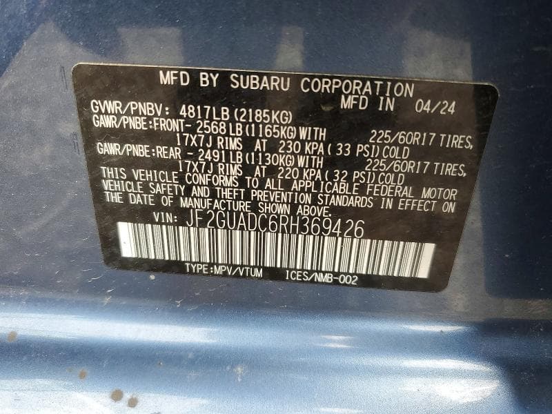 2024 SUBARU CROSSTREK PREMIUM 12