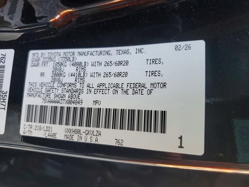 2026 TOYOTA SEQUOIA LIMITED 13