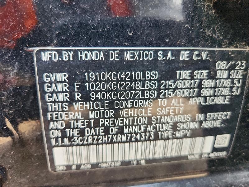 2024 HONDA HR-V EXL 12
