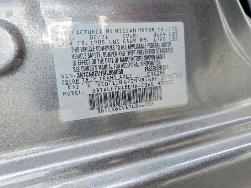 2021 NISSAN VERSA SV 12