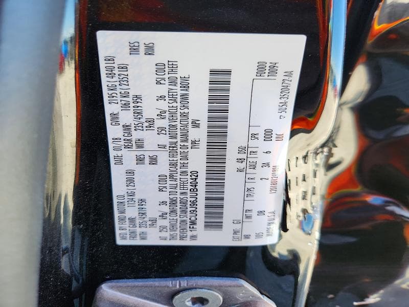 2018 FORD ESCAPE TITANIUM TITANIUM 13