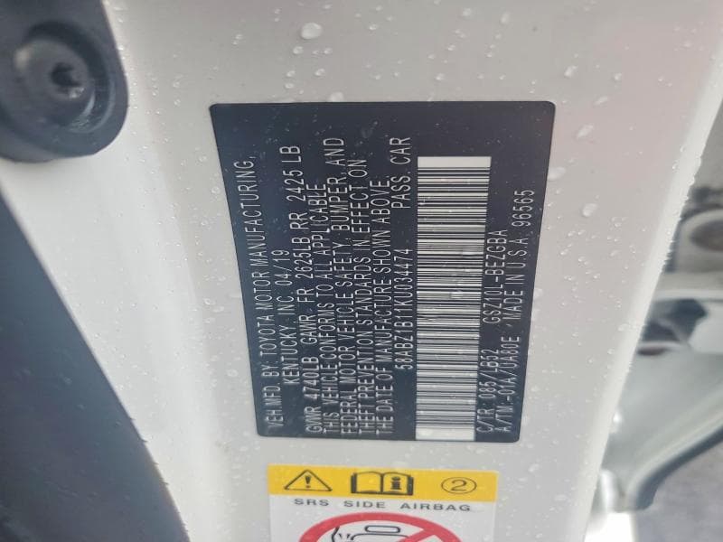 2019 LEXUS ES 350 12