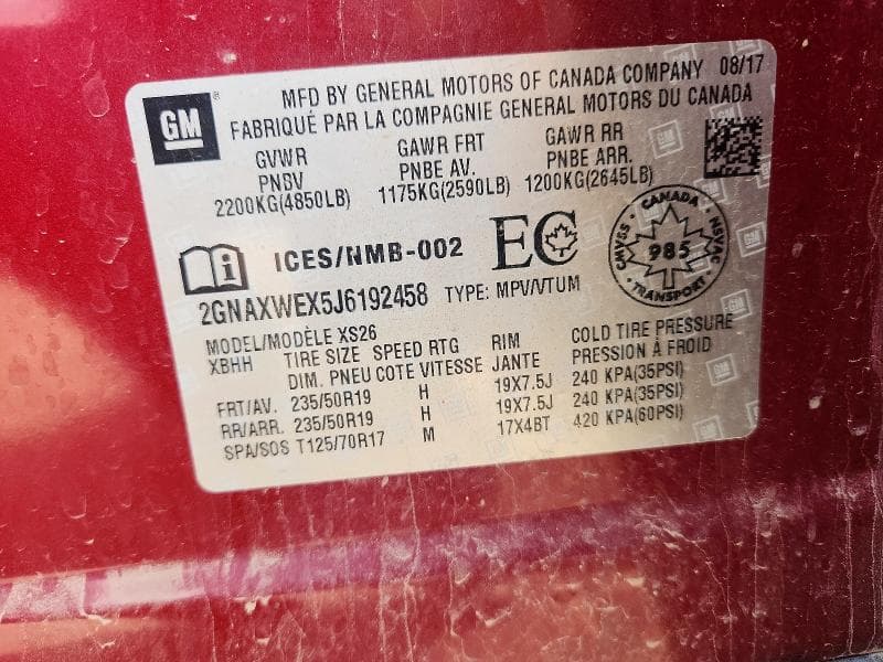 2018 CHEVROLET EQUINOX PREMIER 14