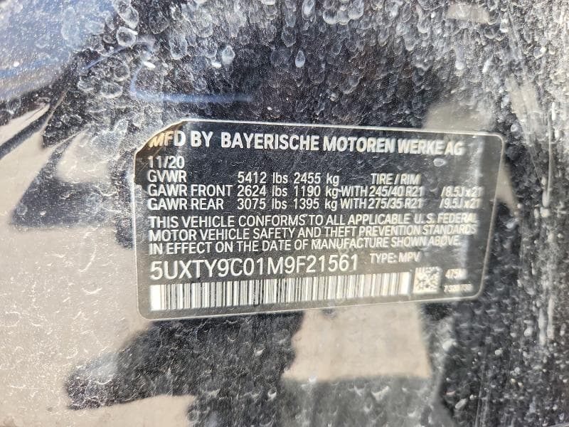 2021 BMW X3 XDRIVEM40I XDRIVEM40I 12