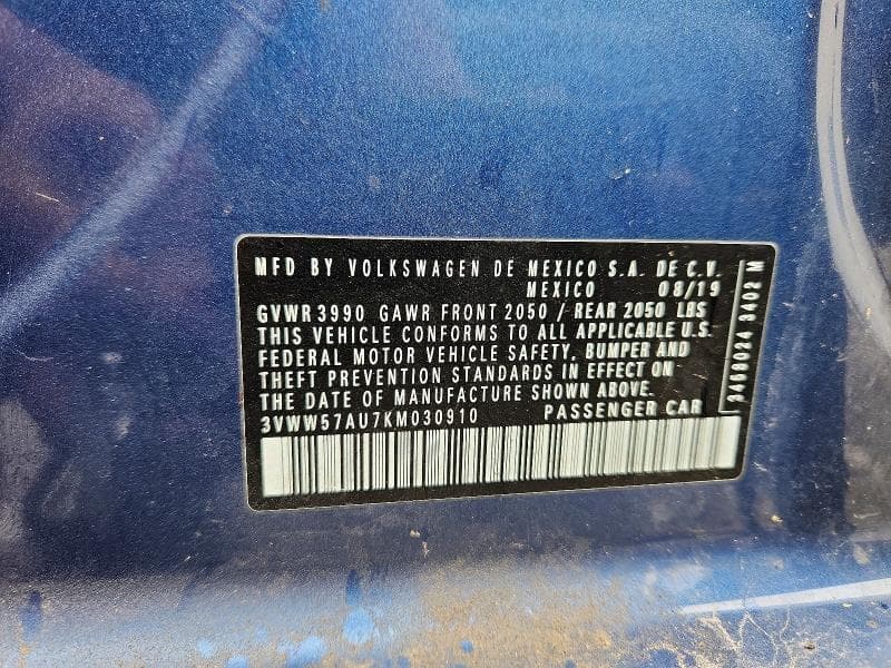 2019 VOLKSWAGEN GOLF S/SE 12