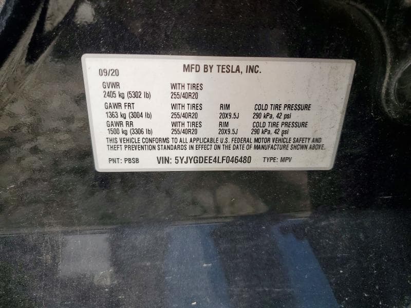 2020 TESLA MODEL Y 12