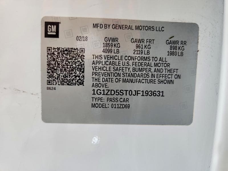 2018 CHEVROLET MALIBU LT LT 12