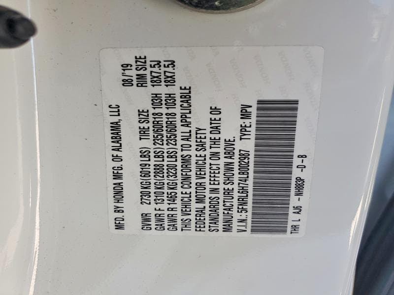 2020 HONDA ODYSSEY EXL EXL 13