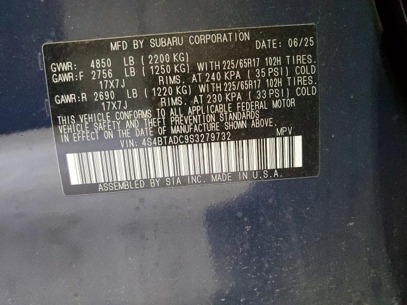 2025 SUBARU OUTBACK PREMIUM 12