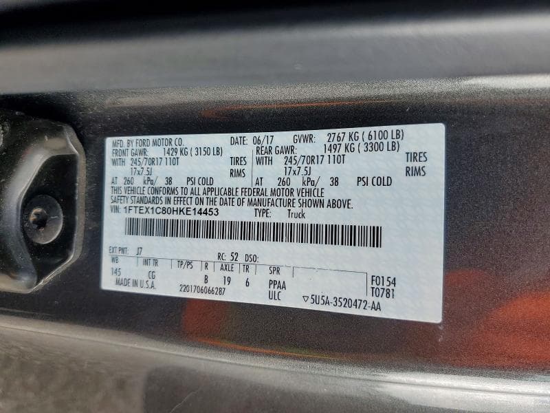 2017 FORD F150 SUPER CAB SUPER CAB 12