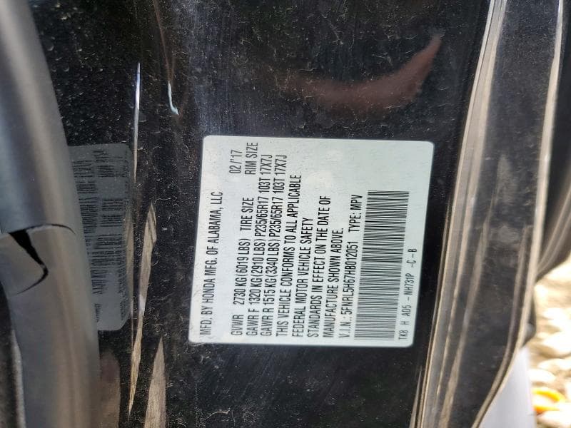 2017 HONDA ODYSSEY EXL EXL 13